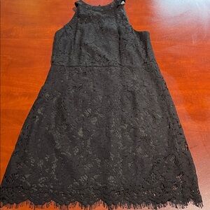 She + Sky Black Lace  Dress